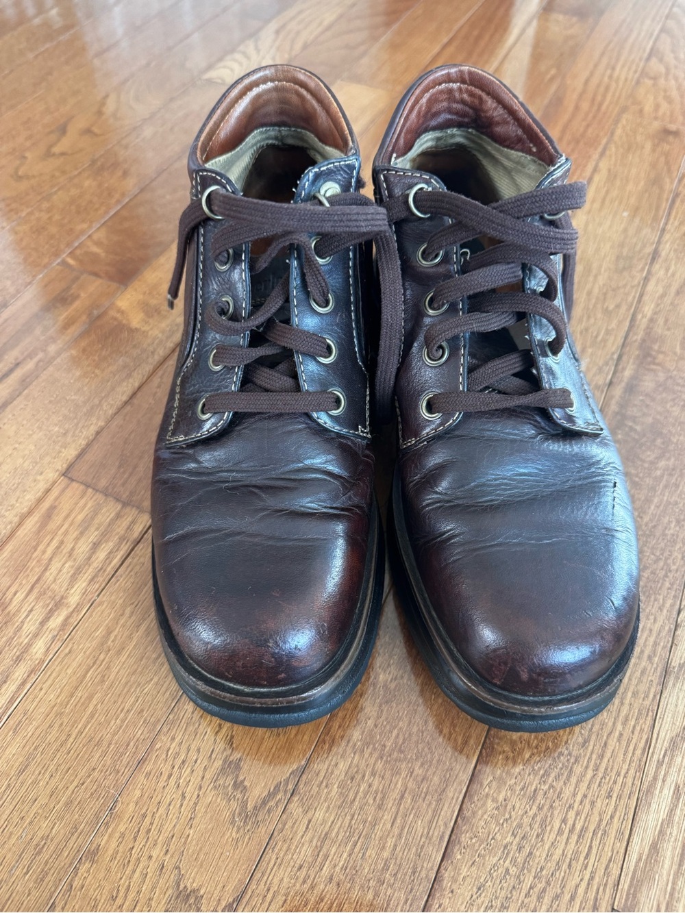 Timberland Women's Dark Brown Leather Lace-Up Boots Size 8M